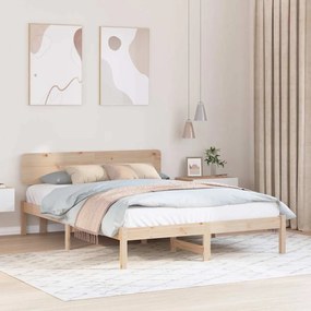 vidaXL Σκελετός Κρεβατιού Φυσικό 200 x 200 cm Μασίφ ξύλο πεύκου