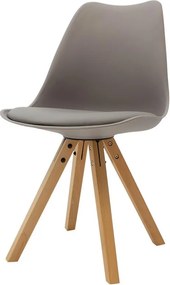 Καρέκλα Caron PP γκρι-φυσικό πόδι 48x55x80 εκ.