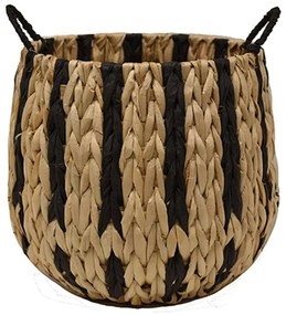 Καλάθι - Κασπώ Stripes 00.06.67470 25x27cm Ψάθινο Natural-Black Mat