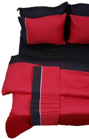 Παπλωματοθήκη Με Φάσα Υπέρδιπλη 220x240 Luxury Bicolour Red/Black Anna Riska
