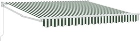 vidaXL Αναδιπλούμενη τέντα Πράσινο και Λευκό 350 x 250 εκ