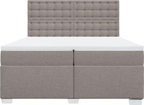 vidaXL Κρεβάτι Boxspring με Στρώμα Taupe 200x200 εκ. Υφασμάτινο