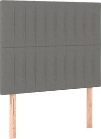 vidaXL Κρεβάτι Boxspring με Στρώμα Σκούρο Γκρι 80x200 εκ. Υφασμάτινο