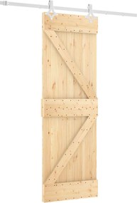 vidaXL Συρόμενη Πόρτα Φυσικό και Λευκό 70 x 210 cm
