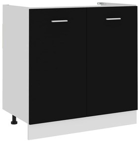 vidaXL Ντουλάπι Νεροχύτη Lyon Μαύρο 80x46x81,5 εκ. Επεξ. Ξύλο