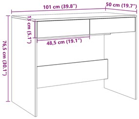 ΓΡΑΦΕΙΟ ΑΡΤΙΣΙΑΝΗ ΔΡΥΣ 101X50X76,5 ΕΚ. ΑΠΟ ΕΠΕΞΕΡΓΑΣΜΕΝΟ ΞΥΛΟ 856765