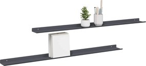 vidaXL Πλωτό ράφι Επιτοίχιο 2 pcs Ανθρακί 100 x 9 x 2,5 εκ Ατσάλι
