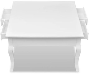 Τραπεζάκι Σαλονιού με 4 Συρτάρια Λευκό - Λευκό
