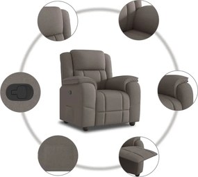 vidaXL Πολυθρόνα Ανακλινόμενη Taupe Υφασμάτινη