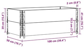 Ζαρντινιέρα Κήπου Μαύρη 100x50 εκ. από Μασίφ Ξύλο Πεύκου - Μαύρο