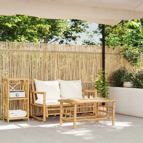 vidaXL Σετ Καναπέδων Κήπου 2 Τεμαχίων με Μαξιλάρια από Μπαμπού