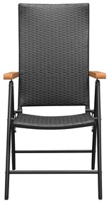 vidaXL Καρέκλες Εξωτερικού Χώρου 4 τεμ. Μαύρες από Συνθετικό Ρατάν