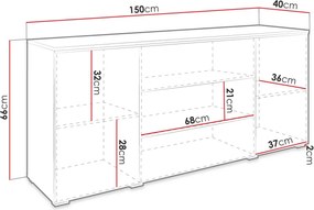 Μπουφές Vera-Drus-Leuko - 150.00Χ40.00Χ66.00cm