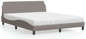 vidaXL Κρεβάτι Taupe 160x200 εκ. Υφασμάτινο