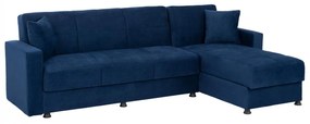 REVERSIBLE CORΝER SOFA BED DIMOS WITH 2 STORAGE SPACES  BLUE 246X153X80Ηcm.