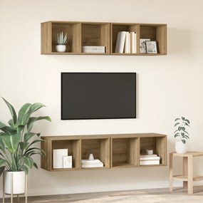 vidaXL Τηλεοπτική Κάβα Τοίχου 4 pcs artisan δρυς 37 x 37 x 72 εκ