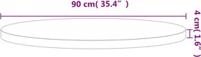 vidaXL Επιφάνεια Τραπεζιού Στρογγυλή Ø90x4 εκ. Μασίφ Ξύλο Οξιάς