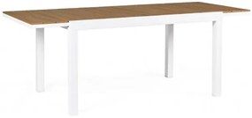 Επεκτεινόμενο Τραπέζι Elias SJ60 Λευκό-Καφέ 140/200x90x75εκ. - Καφέ