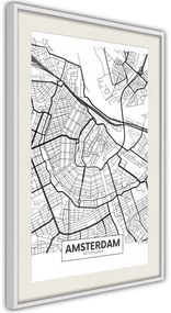 Αφίσα - City map: Amsterdam - 40x60 - Χρυσό - Χωρίς πασπαρτού