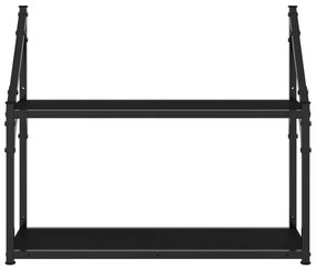 Ραφιέρα Τοίχου με 2 Ράφια Μαύρη 60x21x51 εκ Επεξεργ. Ξύλο - Μαύρο