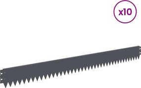 vidaXL Περίγραμμα γκαζόν 10 τμχ. 103 x 10 εκ Steel Ανθρακί
