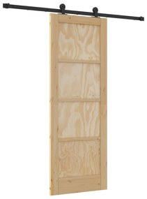 vidaXL Συρόμενη Πόρτα με Σετ Υλικών 73.5x198.5 εκ Συμπαγούς Ξύλου Πεύκου