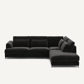 Γωνιακός καναπές-κρεβάτι, δεξιός, βελούδο chenille, Marsile