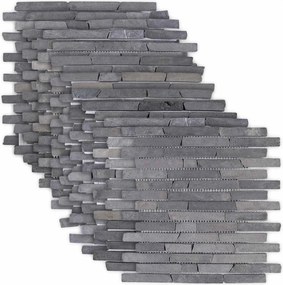 vidaXL Πλακίδια Μωσαϊκού Γκρι 30 x 30 cm Μάρμαρο