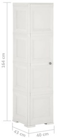 Πλαστικό Ντουλάπι Angora Λευκό 40 x 43 x 164εκ. με Σχέδιο Ξύλου - Λευκό