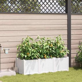vidaXL Γλάστρες Κήπου 1 τεμ Λευκό 120 x 40 x 37.5 cm Πλαστικό