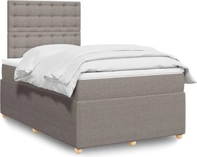 vidaXL Κρεβάτι Boxspring με Στρώμα Taupe 120x200 εκ. Υφασμάτινο