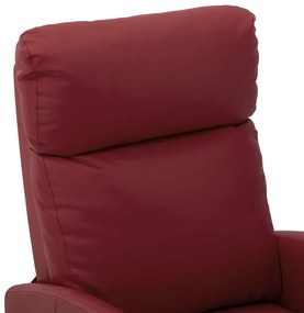 Πολυθρόνα Μασάζ Μπορντό από Συνθετικό Δέρμα - Κόκκινο