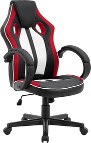 A3950 Μαυρη/Κοκκ/Λευκο Pu Πολυθρονα Γραφειου