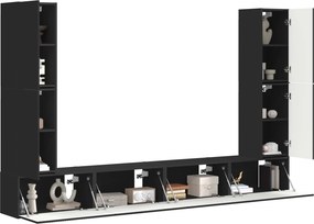 vidaXL Σετ επίπλου τηλεόρασης 8 pcs Μαύρο Επεξεργασμένο ξύλο