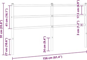 vidaXL Ανταλλακτικό κεφαλάρι Λευκό 150 εκ. Μεταλλικό