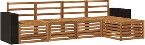 vidaXL Σειρά Καναπέ Εξωτερικού 5 pcs Φυσικό