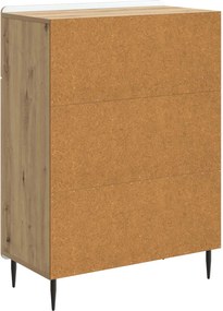vidaXL Πλαϊνό γραφείο Artisan Δρυς 66 x 34,5 x 92 εκ.