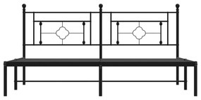 vidaXL Πλαίσιο Κρεβατιού με Κεφαλάρι Μαύρο 180 x 200 εκ. Μεταλλικό