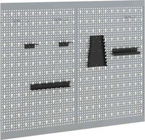vidaXL Πάνελ Τοίχου Εργαλείων 2 pcs Γκρι 100 x 1 x 80 εκ
