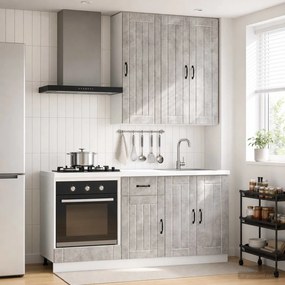 vidaXL Μονάδα κουζίνας LUCCA 5 pcs Γκρι Σκυροδέματος