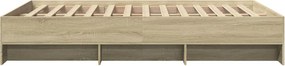 vidaXL Πλαίσιο Κρεβατιού Sonoma Δρυς 135x190 εκ. Επεξεργασμένο Ξύλο