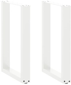 Πόδια Τραπεζαρίας σε Σχήμα U 2 τεμ. Λευκά 50x(72-73) εκ. Ατσάλι