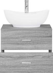 vidaXL Σετ Επίπλων Μπάνιου Γκρι Sonoma Επεξεργασμένο Ξύλο