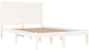 vidaXL Πλαίσιο Κρεβατιού Λευκό 120x190 εκ. Μασίφ Ξύλο Small Double