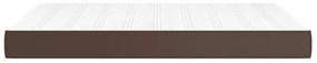 vidaXL Στρώμα με Pocket Springs Καφέ 140x190x20 εκ. Συνθετικό Δέρμα