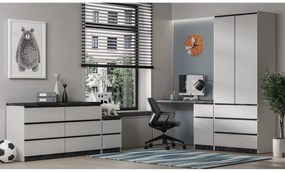 Μπουφές/Συρταριέρα ORLY με 3+3 συρτάρια Nimphea Alba/Dark Concrete 140x40x76cm