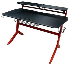 Γραφείο Gaming με Μεταλλικά Πόδια Κόκκινο 130x70x92.5εκ.