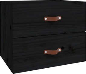 vidaXL Κομοδίνο Επιτοίχιο Μαύρα 50x36x40 εκ.