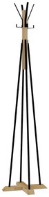 Καλόγερος ρούχων Myra pakoworld φυσικό-μαύρο χρώμα Φ40x160εκ - Ξύλο - 120-000352