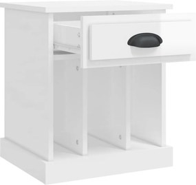 vidaXL Κομοδίνο Γυαλιστερό Λευκό 43 x 36 x 50 εκ.